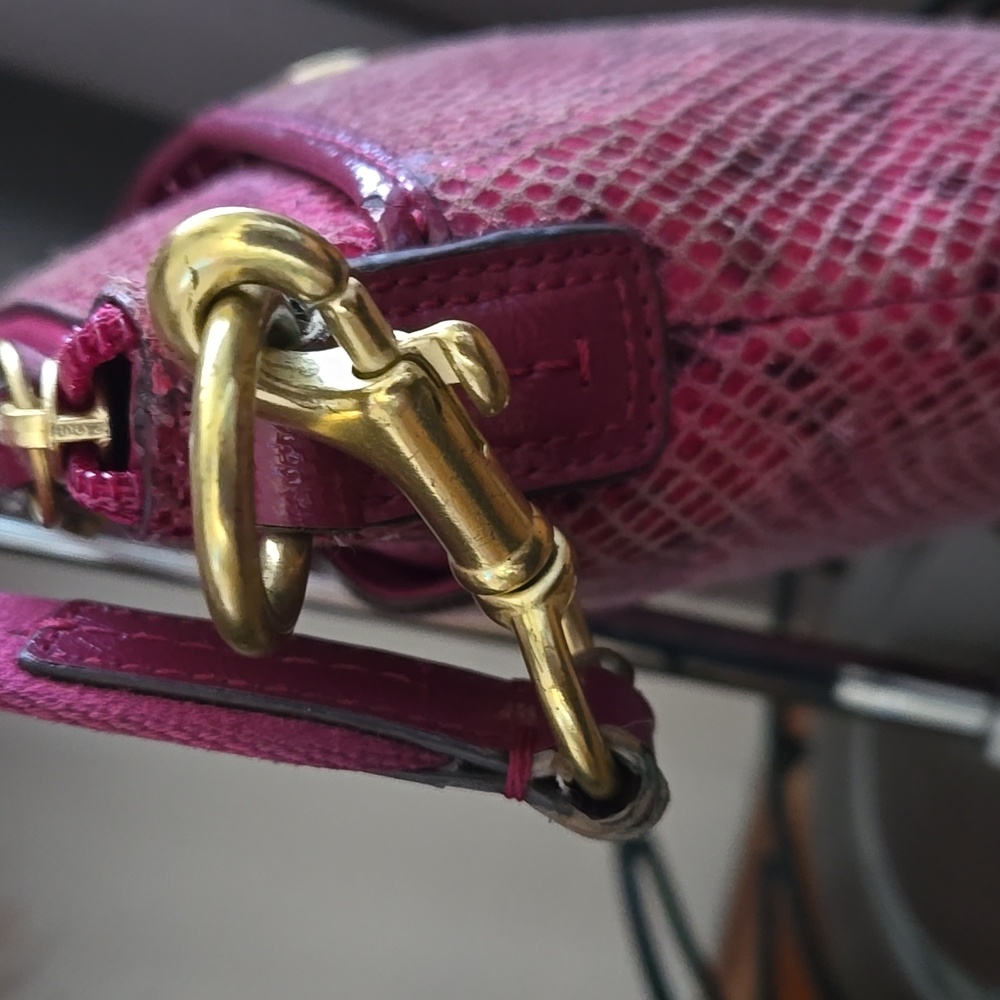 Coach Raspberry/fuchsia Python/snakeskin Embossed… - image 3